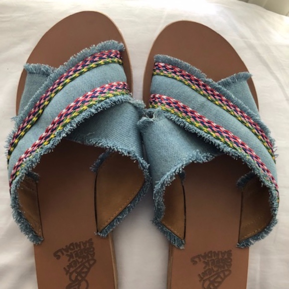 Ancient Greek Sandals Shoes - Ancient Greek Sandals Blue Multicolor Sandals